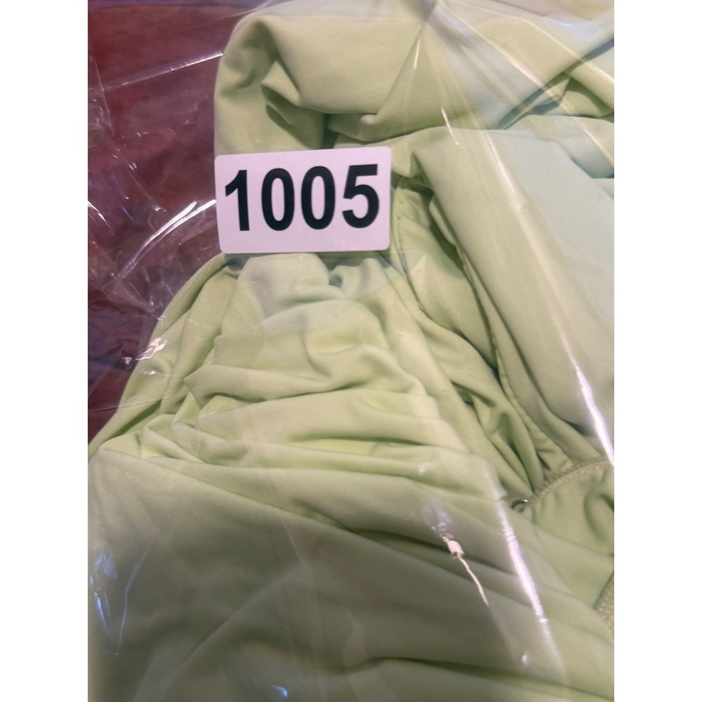Babyboo Rosetta Maxi Dress Lime Green Ruched Halter Gown BBF4037-D XL - Picture 8 of 8